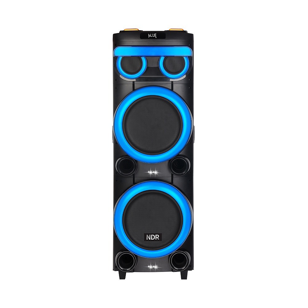 NDR - 21280 altavoz bluetooth doble 12 pulgadas altavoz micrófono inalámbrico portátil tarjeta de baile cuadrado sonido RGB luz de color