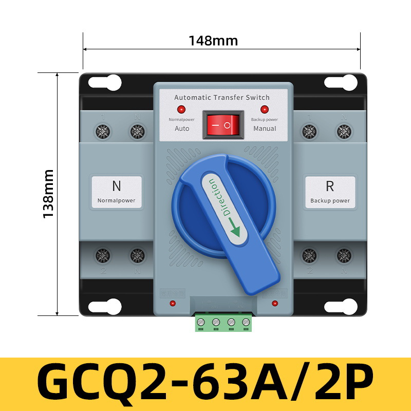 220v interruptor de conversión automática de doble fuente de alimentación 63A100A125A trifásico ATS conmutador de cuatro cables 380v4P image 12