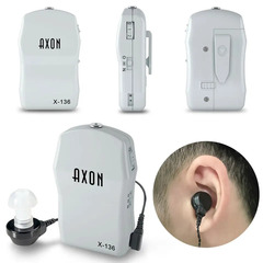 熱売有線補聴器AXON X-136片耳騒音停止補助難聴老人クロスボーダー英語