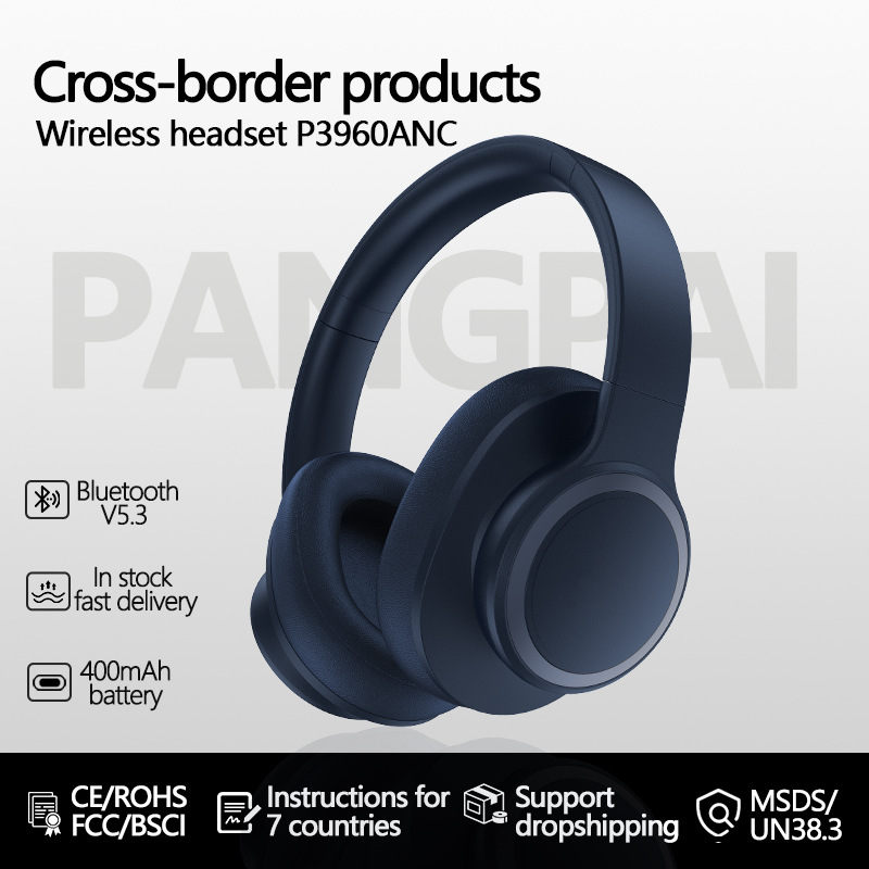 Explosión real ANC activa reducción de ruido auriculares Bluetooth auriculares todo incluido auriculares de música de bajo peso de los oídos comercio electrónico transfronterizo 5.4