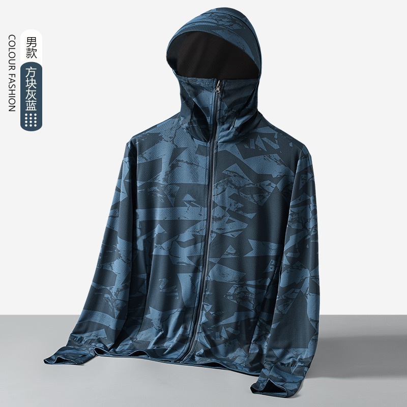 Verano chaqueta de protección solar de hielo hombre ultravioleta transpirable chaqueta de piel delgada para montar al aire libre chaqueta de protección solar de pesca