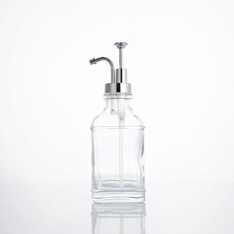 Botella de desinfectante para manos Botella de vidrio acondicionador de cabello champú de hotel Botella transparente de presión doméstica botella dividida de gel de baño image 10