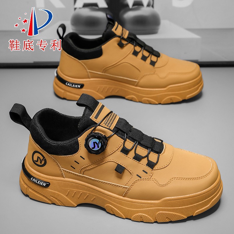 Zapatos de otoño patentados nuevos zapatos de herramientas transpirables tendencia masculina 100 zapatos blancos zapatos casuales de suela gruesa masculina