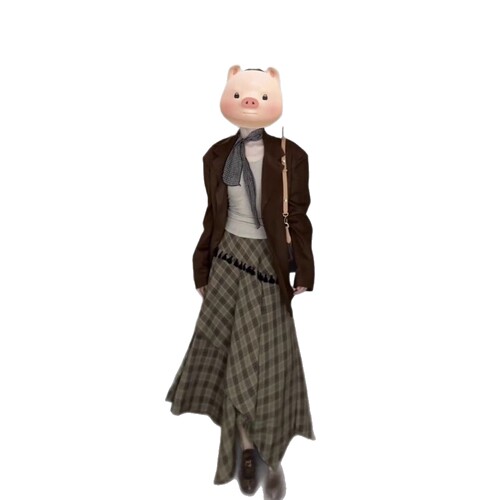 The Korean-style 2025 fall/winter three-piece outfit—suit jacket + base layer top + plaid skirt—is super stylish!