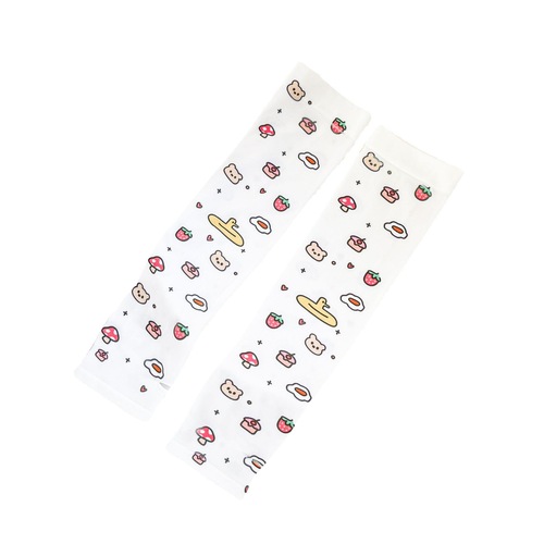 Sticker Cartoon Mosquito Repellent Cooling Ice Sleeve Ice Silk Sunscreen Sleeve Cute Arm Protector Sunscreen Sleeve for Women Korean Influencer Ins Outdoor
