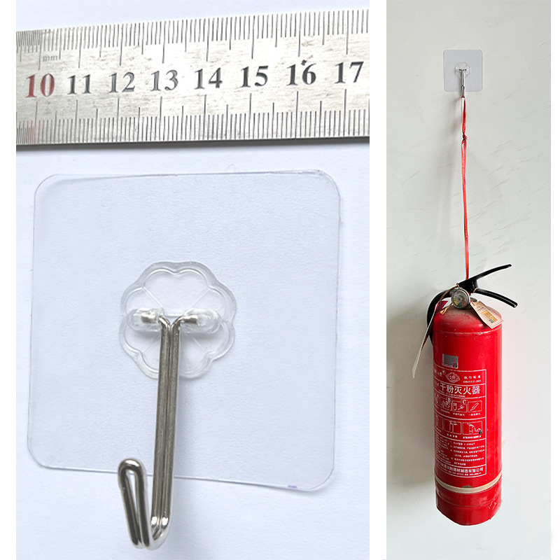 Gancho transparente sin marcas, gancho adhesivo, puerta giratoria fuerte, gancho de ropa, gancho de cocina, estante de almacenamiento sin agujeros, botón hembra