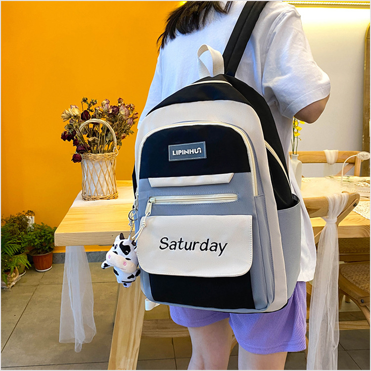 Korean Large Capacity Candy Color Embroidery Backpack Wholesale Nihaojewelry display picture 18