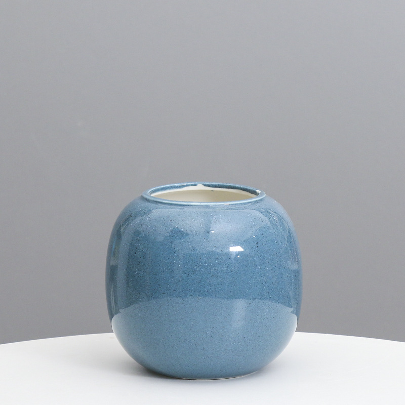 Florero de cerámica decoración creativa decoración del hogar sala de estar ins simple mesa de comedor flor seca Modelo Habitación decoración suave arreglo de flores