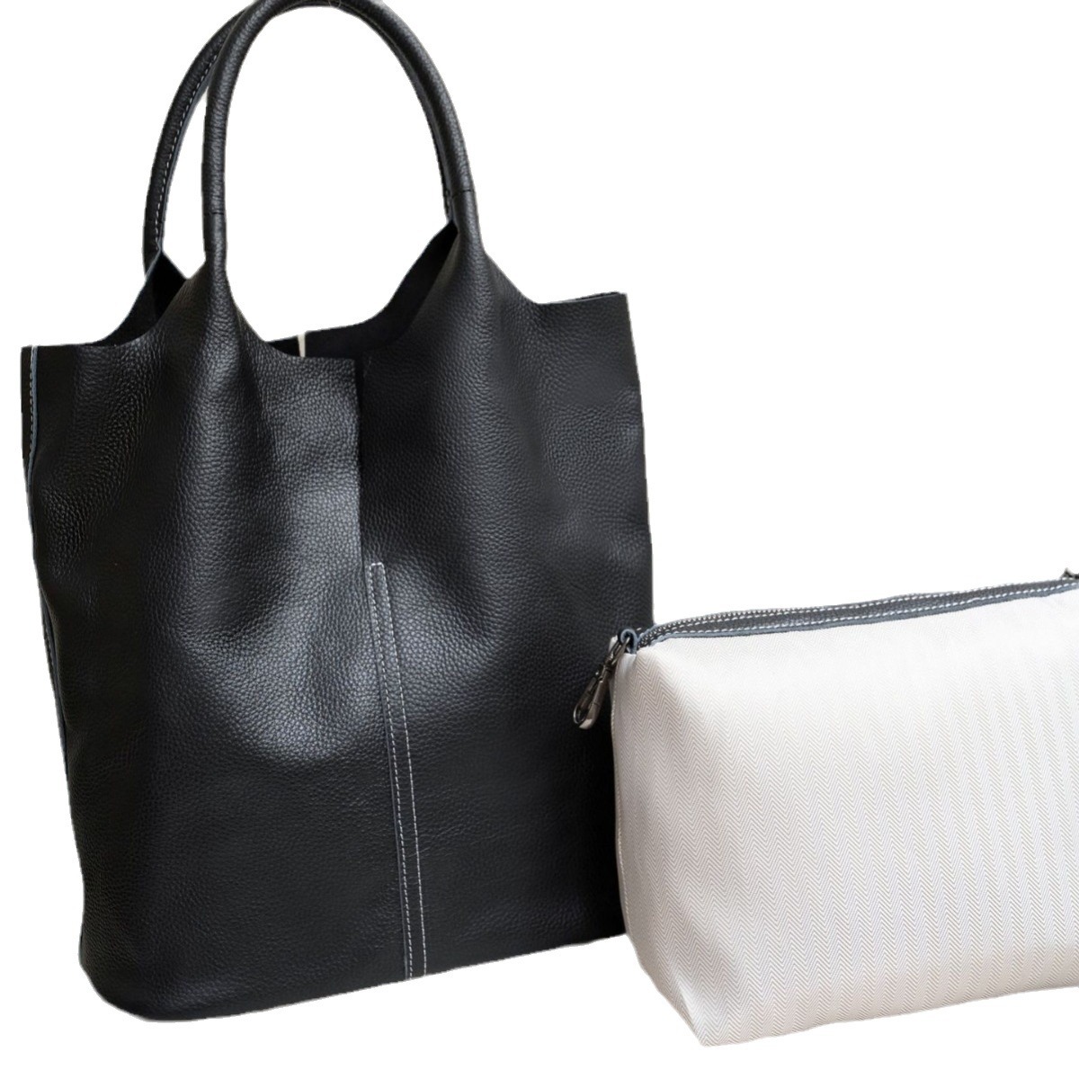 TOGO top layer cowhide single shoulder women's bag, fashionable multi compartment, large capacity, practical high-end_voghion.com