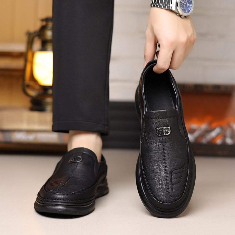 Giày lười nam da mềm mũi nhọn đế thấp chống trượt, kiểu mới phong cách casual — 998