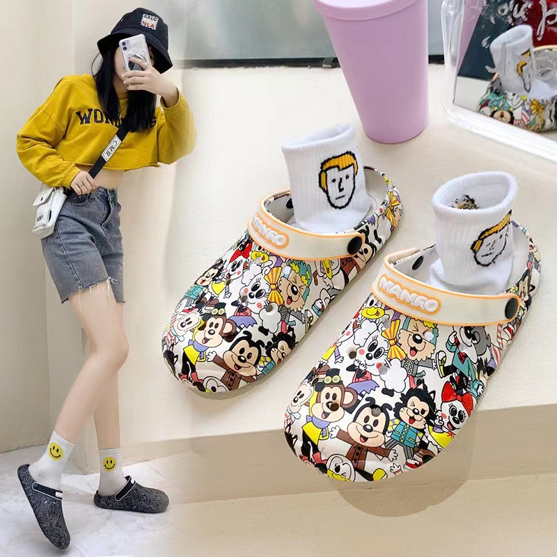 Men's Summer Outdoor Half-Covered Slippers with Thick Soles, Dual-Purpose Cool Slippers, Couples' Anti-Slip Beach Shoes for Women