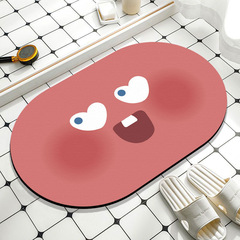 卡通可愛表情硅藻泥地墊家用衛生間門口吸水墊子耐磨浴室防滑墊