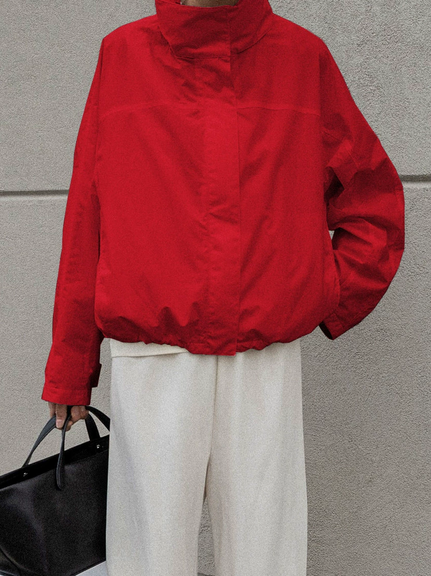 Демисезонная дорожная джакетка белого цвета, черный тренч, Oversize, шнурок-кук, тренд сезона, (跨境 торговля)