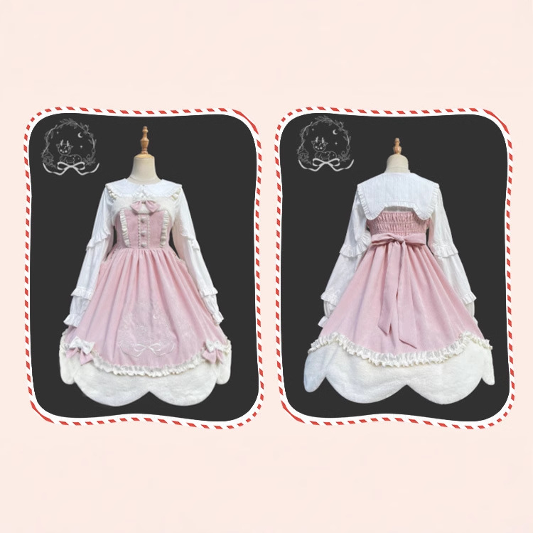 Jardín de brocado Lolita original [Qiu Ye Lu Ming] JSK bordado PANA Otoño e Invierno vestido Año Nuevo Navidad