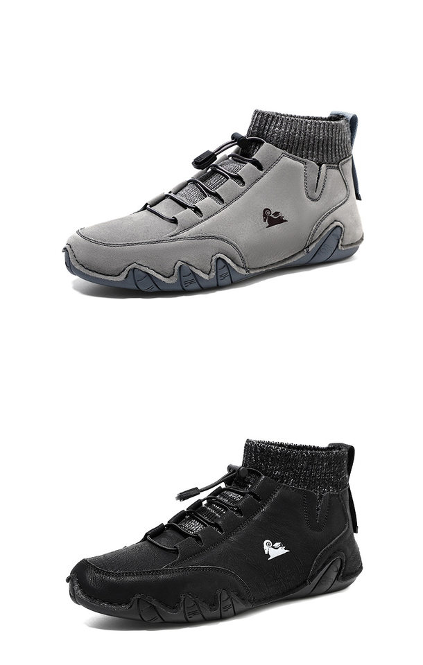 Bốt Martin cổ cao LDECK cổ vừa, thun co giãn, đế bằng, form unisex — C8007 kaki, C8007 màu xám, C8007 màu đen, C8007 đen M (kiểu lót nhung) chi tiết 37