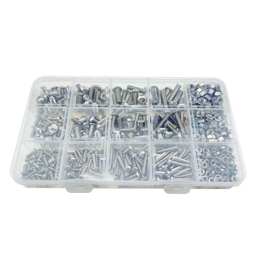 304 stainless steel 500pcs boxed set M3M4M5 round head bolts screws nuts pan head hexagonal screws
