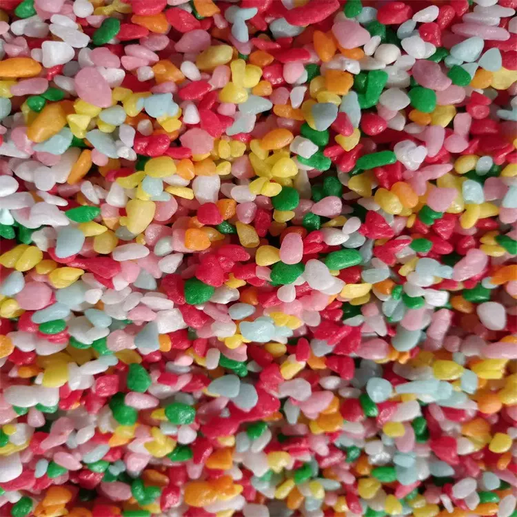 彩色石头盆栽彩石子铺面石子多肉水培鱼缸七彩石造景石石材沙石