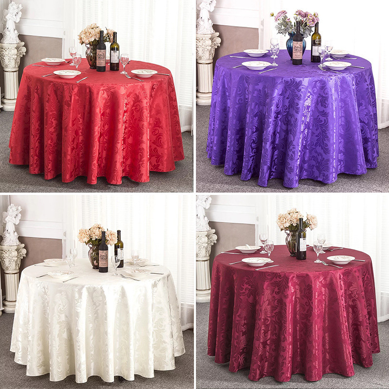 Phoenix Tail Round Tablecloth Hotel Restaurant Tablecloth Round Dirt-Resistant Wear-Resistant Restaurant Dining Table Fabric Coffee Table Household European Style