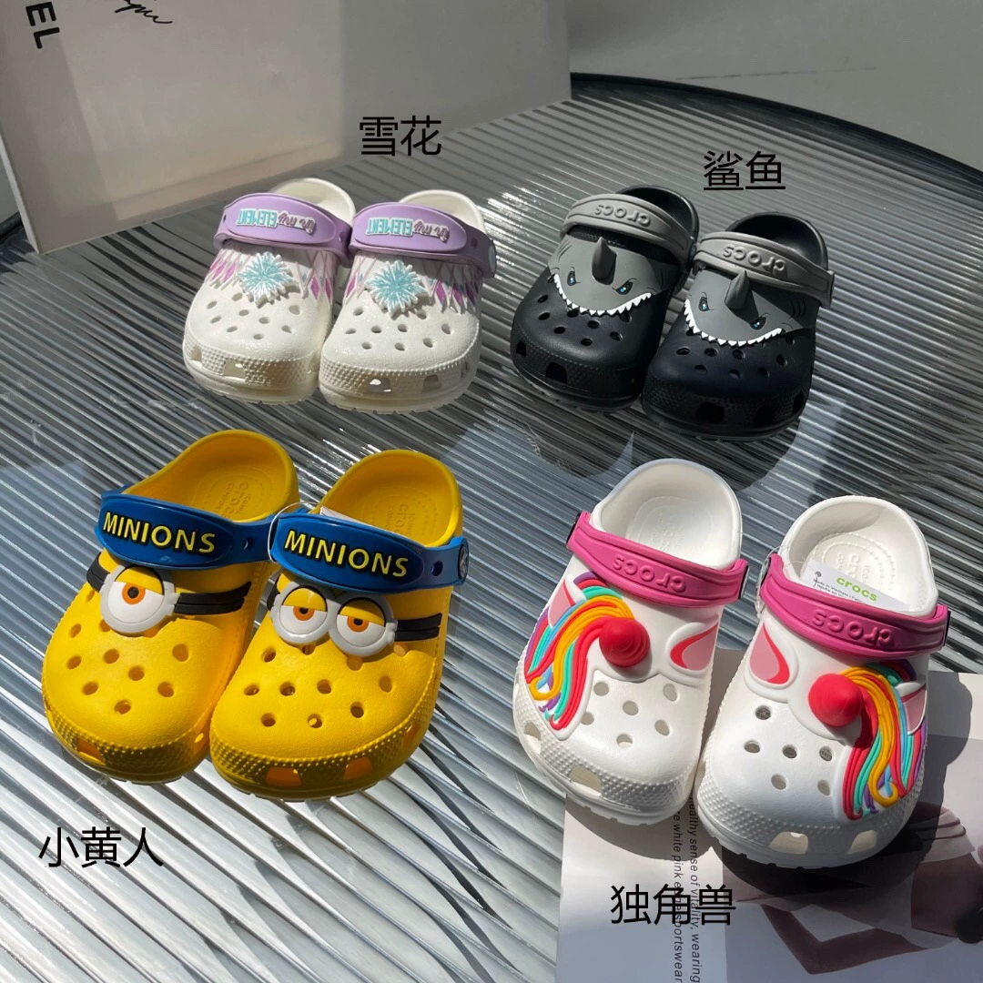 Детские сабо-сандалии с замороженным принтом, милые повседневные домашние тапочки, совместная марка, 207715