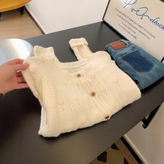 小香风镂空针织开衫毛衣女加厚秋冬内搭可外穿高级感打底衫设计感