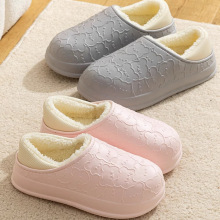 棉拖鞋女秋冬家居保暖防滑月子冬季厚底卡通毛绒拖鞋家用男士室内