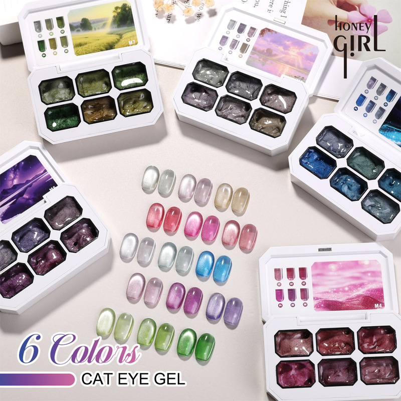 Popular Six-Grid Cat Eye Gel Solid New Style Whitening High-End Cat Eye Nail Polish Gel Exclusively for Cross-Border Sales Popular Six-Grid Cat Eye Gel Solid New Style Whitening High-End Cat Eye Nail Polish Gel Exclusively for Cross-Border Sales