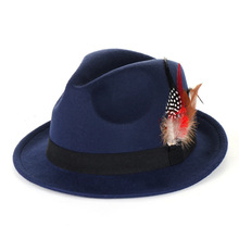Classical Feather Band Fedora Hats ������ëë�ؾ�ʿ�Yñ��