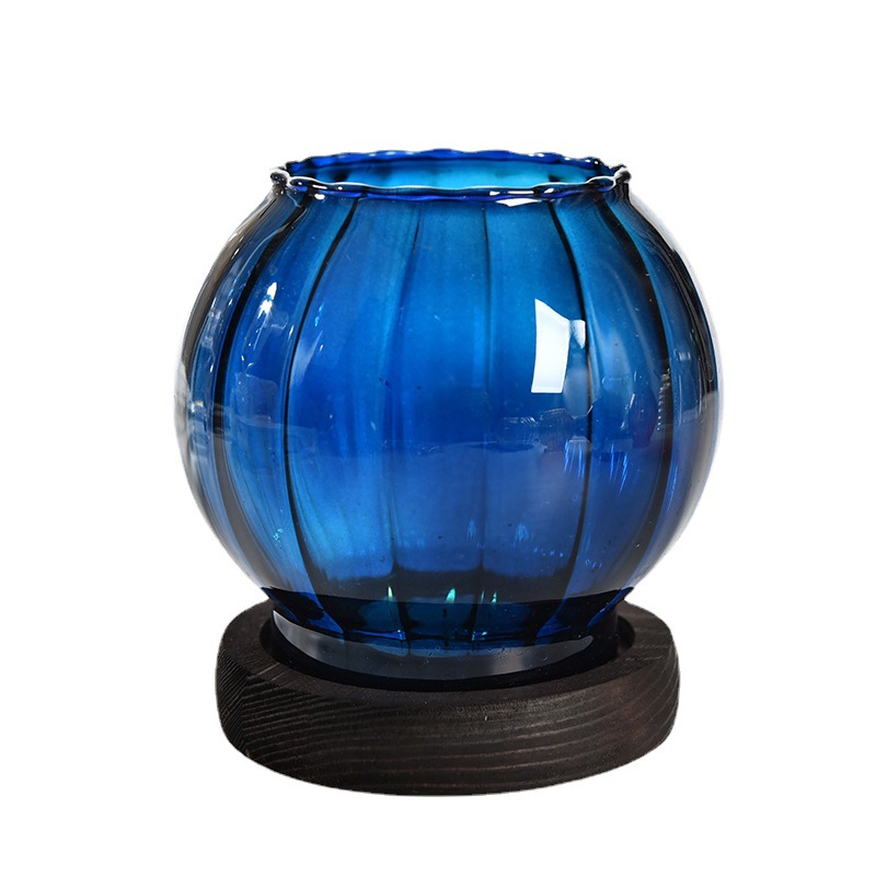 De estilo europeo de cristal de color candelabro vela cena Zen retro hogar a prueba de viento cubierta de la vela decoración China