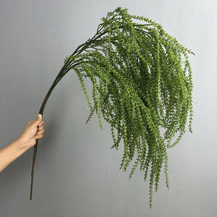 Simulated asparagus wedding green plant long branches willow buds fake flowers forest wedding decoration background flower arrangement road guide reed grass