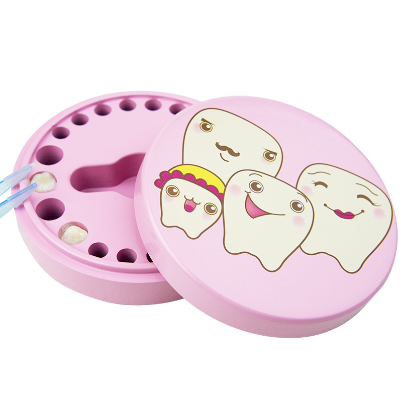 Caja de almacenamiento de dientes de leche de bebé personalizada para niños y niñas de dibujos animados para guardar dientes de leche caja de regalo de cumpleaños