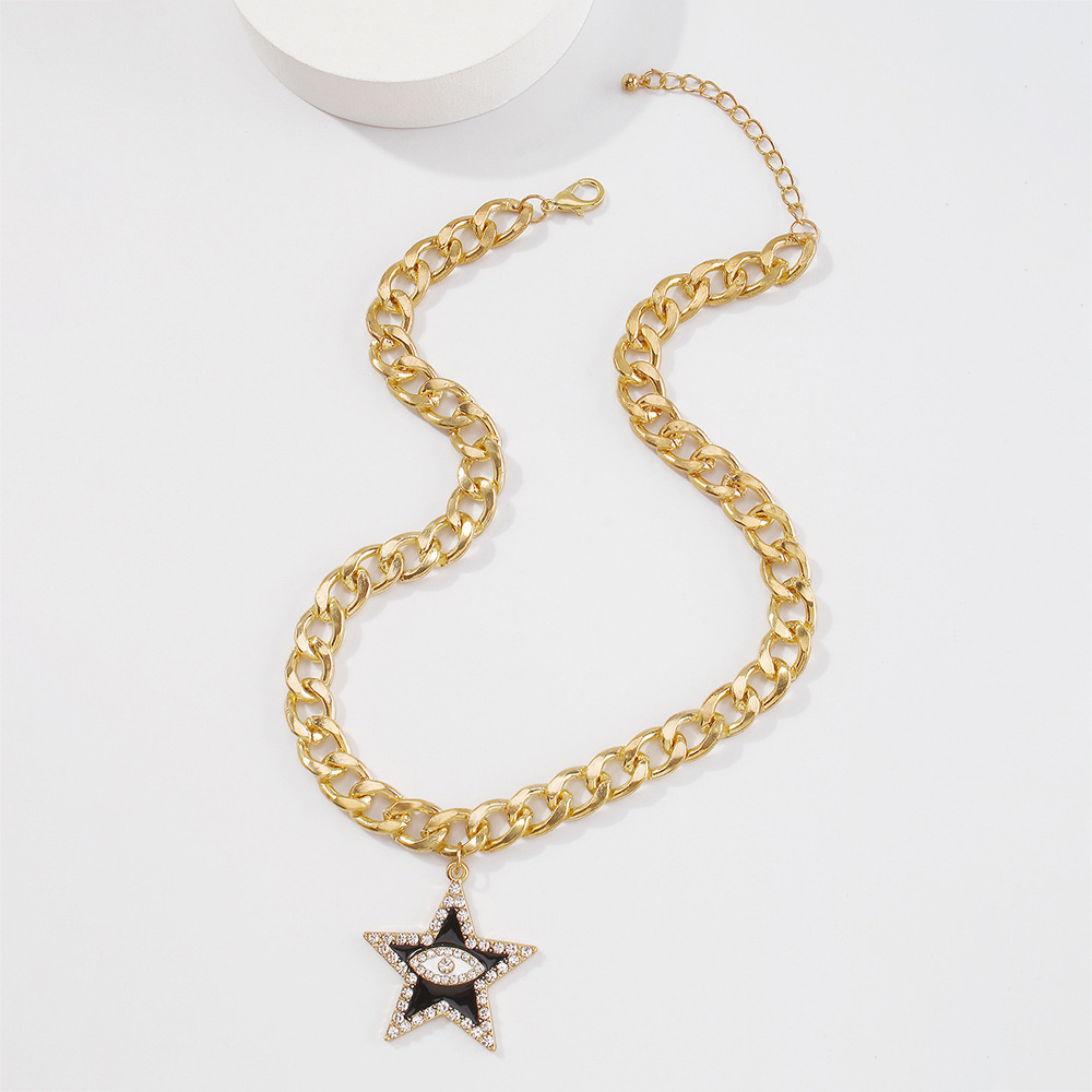 Wholesale Jewelry Five-pointed Star Shape Eye Pendant Necklace Nihaojewelry display picture 6