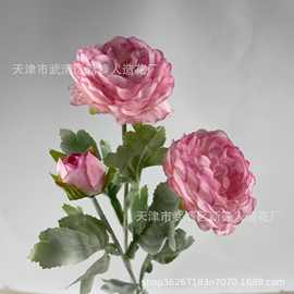 千姿露莲仿真花高档植绒千层洋牡丹韩式北欧家居软装饰花艺假花