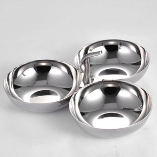 304 Stainless Steel Penguin-Shaped Handle Three-Head Three-Plate Snack Rack Restaurant Bar Ktv Fruit Plate Snack Plate