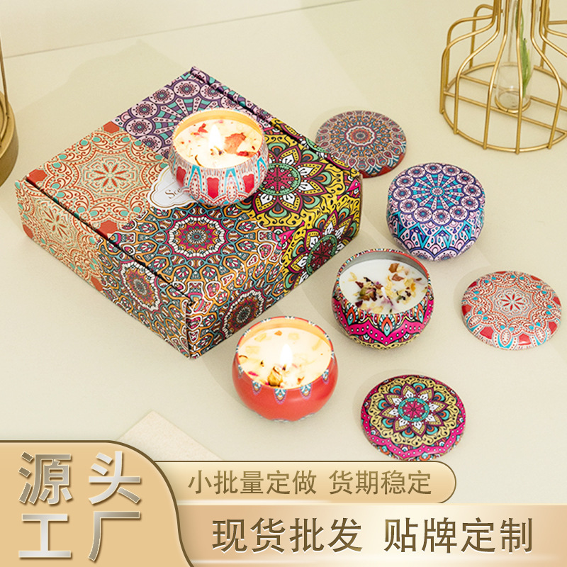 DIY Soy Wax Ins Scented Candle 4-Piece Gift Box Home Couple Romantic Scented Candle Plant