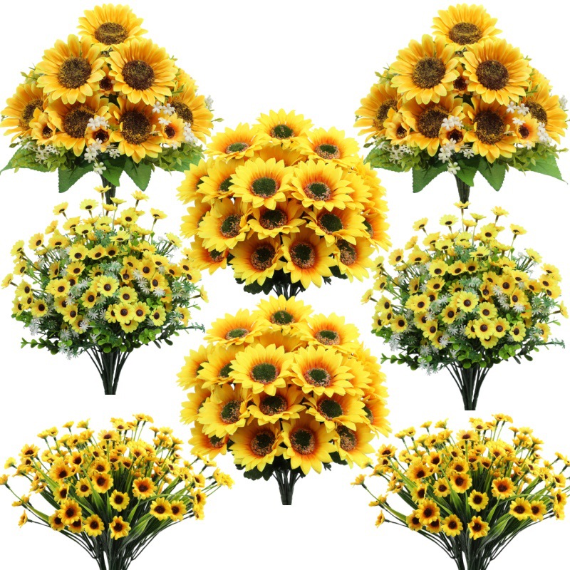 Artificial Flowers, Sunflowers, Daisies, Home Decoration Ornaments, Wedding Flowers, Fake Flower Props Wholesale