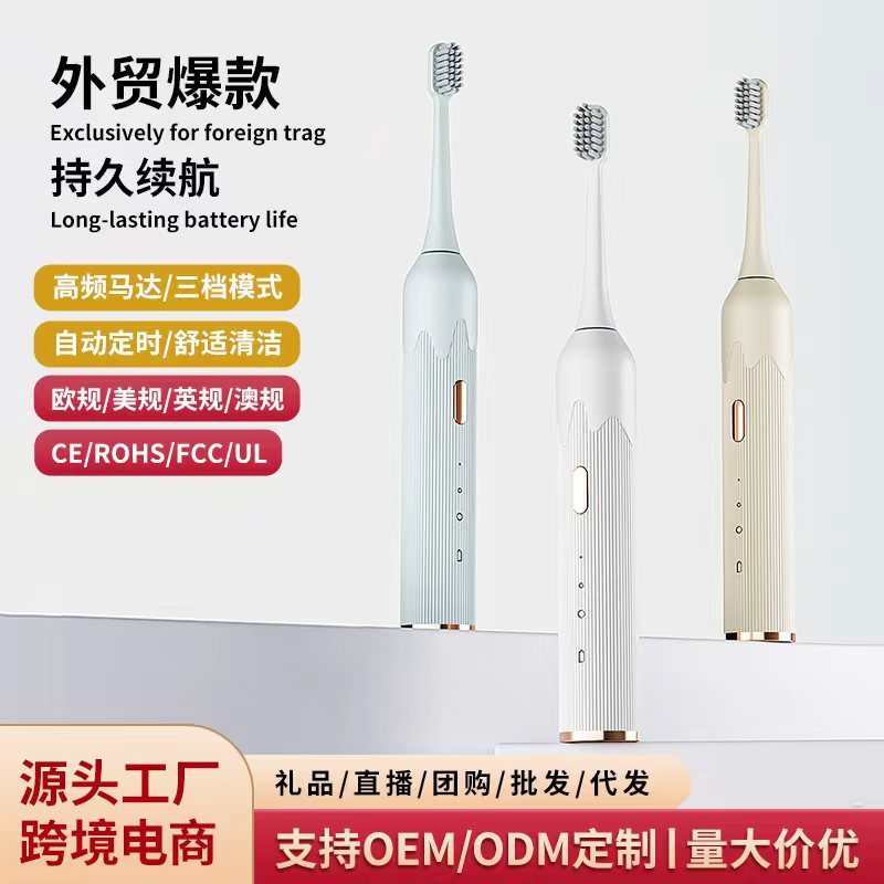 국경 간 가정용 지능형 자동 부드러운 헤어 버튼 전기 칫솔 USB 진동 치아 청소 유물 선물 도매