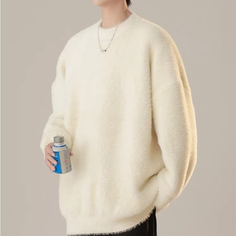 Suéter Otoño e Invierno de los hombres Nuevo Japonés retro de alto grado suéter flojo ocasional estilo perezoso suave glutinoso suéter