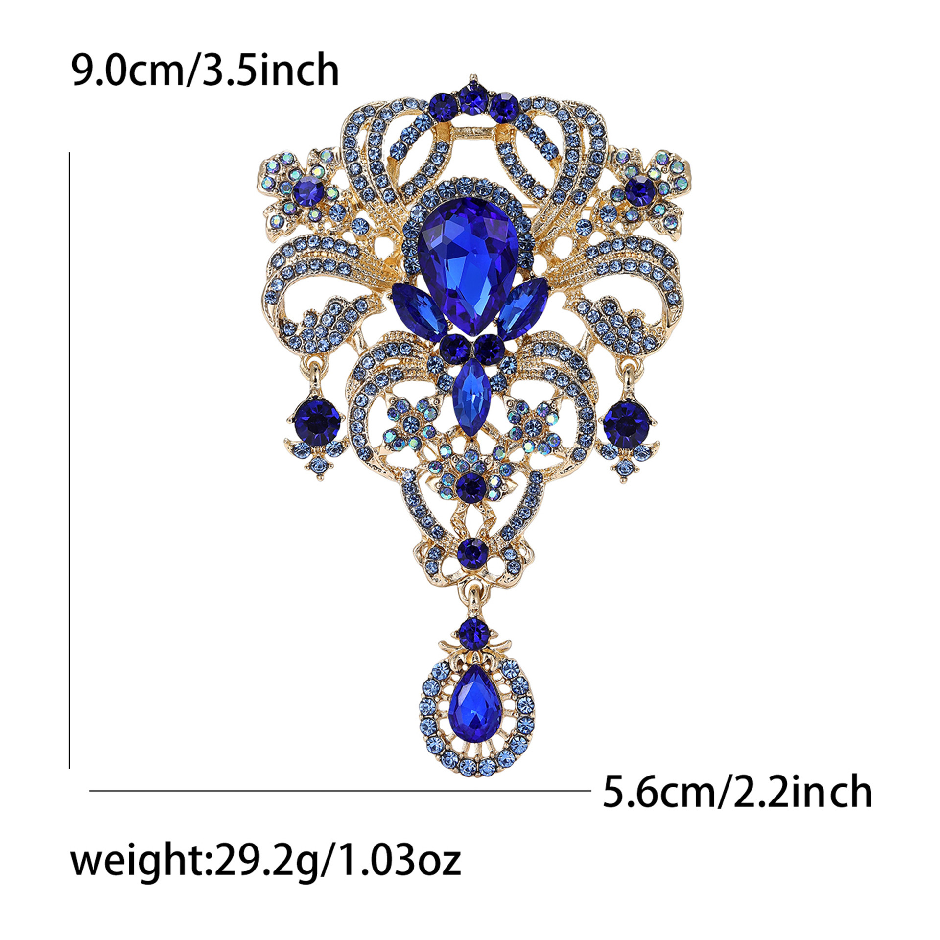 Hochwertige, luxuriöse Brosche im Palaststil aus Glas, modisches und elegantes Accessoire für Damenbekleidung._voghion.com
