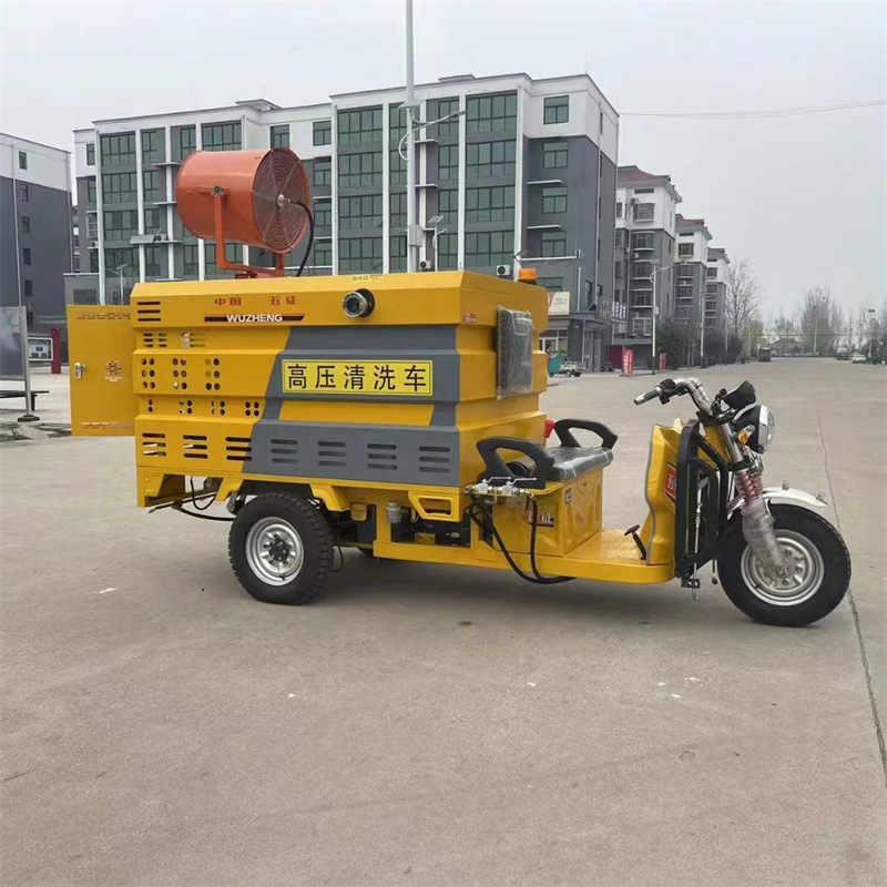 Gasoline Three-Wheel Cleaning Truck Municipal Sanitation High-Pressure Cleaning Trash Can Cleaning Machine Electric High-Pressure Cleaning Truck