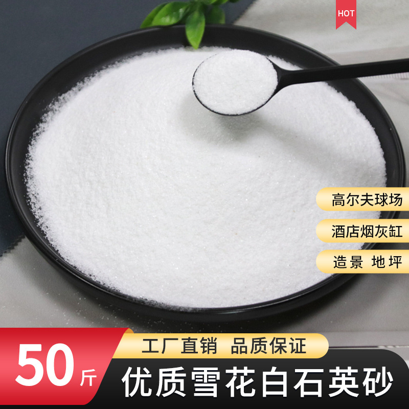 50斤白沙石英砂白色细沙子雪花白砂酒店垃圾桶烟灰缸纯白造景沙