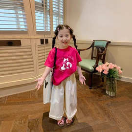童装女童短袖t恤夏装2026新款儿童夏款中大童女孩百搭上衣夏季潮t