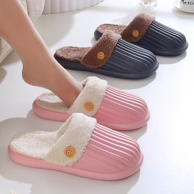 Removable The thickness of the bottom keep warm Cotton mop winter indoor outdoor waterproof Cotton mop Home lovers Shower Room Simplicity Cotton slippers