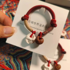 东魅宝宝别惊手绳红绳编织桃核儿童手绳杭州景区文创手绳礼品批发