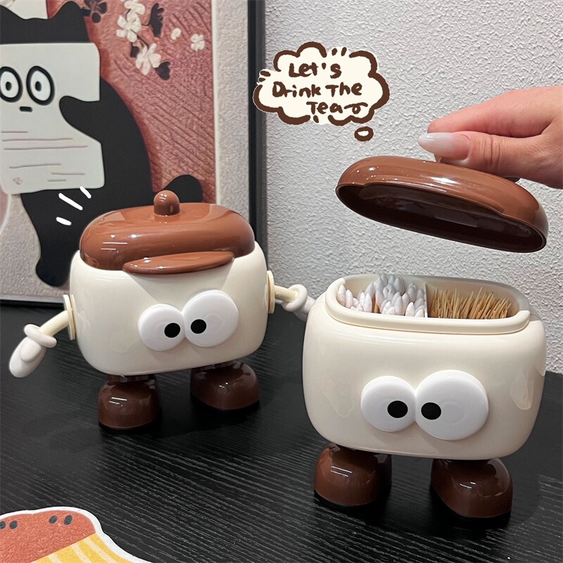かわいい家庭用つまようじの綿棒の箱の家庭用つまようじの箱の創意的な歯の糸の収納箱の形の綿棒のつまようじの収納|undefined