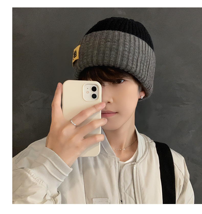 Knitted Beanie For Men Thickened Wool Winter Hat And Headband_voghion.com