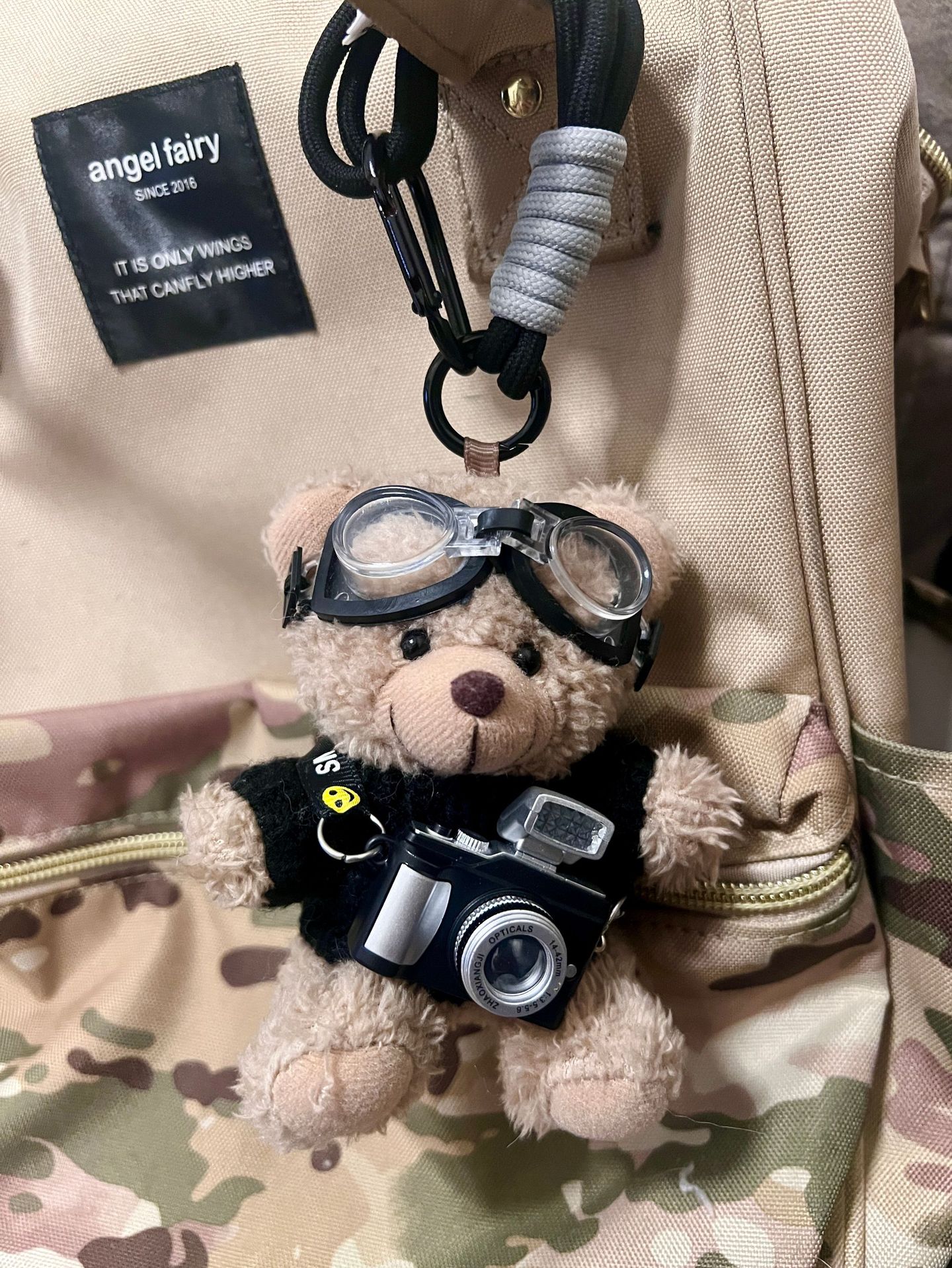 Cámara original oso lindo colgante de bolsa muñeca de felpa colgante de mochila colgante de pareja llavero regalo creativo