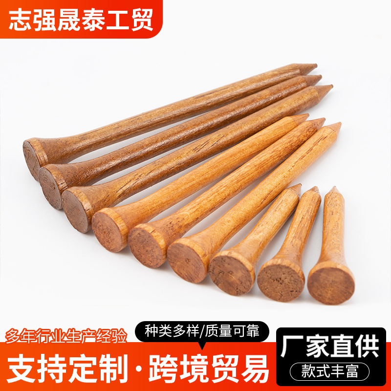 Golf Spikes Wooden Spikes 70mm Golf Bamboo Tee Manufacturer Wholesale Golf Wooden Tee Ball Tee Logo