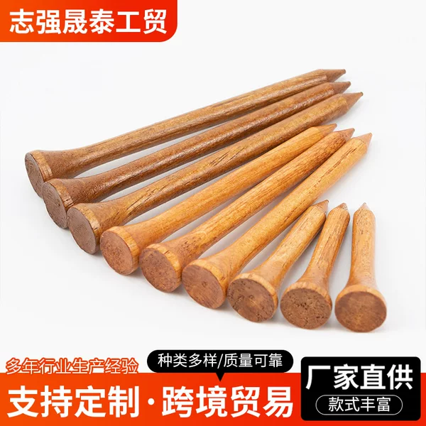 Golf Spikes Wooden Spikes 70mm Golf Bamboo Tee Manufacturer Wholesale Golf Wooden Tee Ball Tee Logo