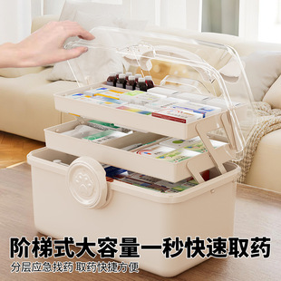 Household Medicine Box, Kidsren's Medicine Emergency Medicine Storage Box, Family Multi-Layer Medical Box, Large Capacity Satchel First Aid Box