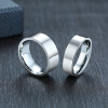 Golden brand glossy ring stainless steel, Japanese and Korean, 18 carat white gold, simple and elegant design